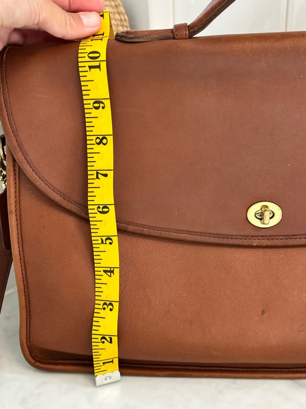 Vintage Coach Lexington Briefcase 5265 British Tan Leather Messenger Bag USA - Picture 15 of 16